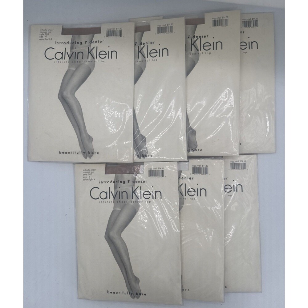 Vintage 1999 Calvin Klein Pantyhose Size D Light 4 Sheer Control Top 705 Denier